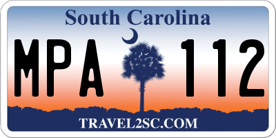 SC license plate MPA112