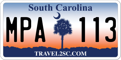 SC license plate MPA113