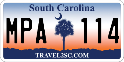 SC license plate MPA114
