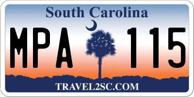 SC license plate MPA115