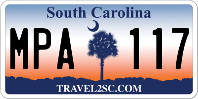 SC license plate MPA117