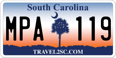SC license plate MPA119