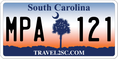 SC license plate MPA121