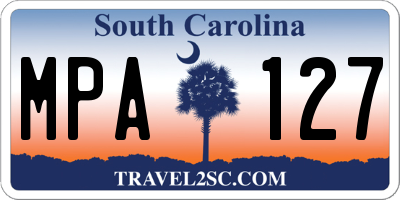 SC license plate MPA127