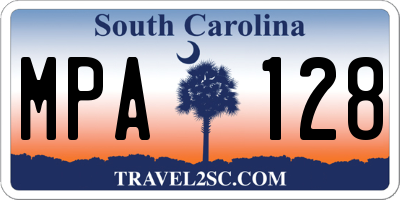 SC license plate MPA128
