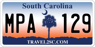 SC license plate MPA129