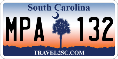 SC license plate MPA132