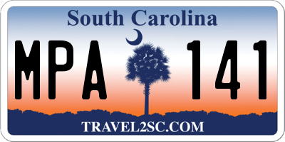SC license plate MPA141