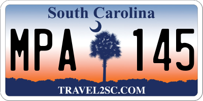 SC license plate MPA145