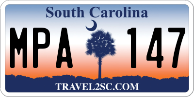 SC license plate MPA147