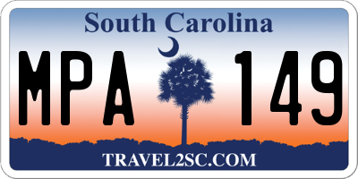 SC license plate MPA149