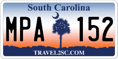 SC license plate MPA152