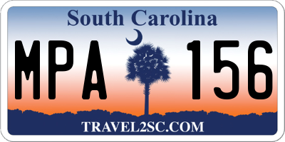 SC license plate MPA156