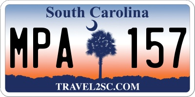 SC license plate MPA157