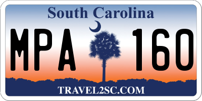 SC license plate MPA160