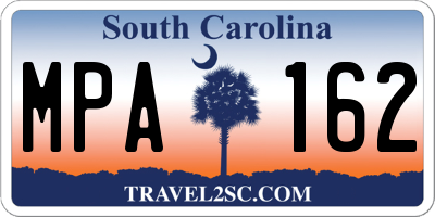 SC license plate MPA162