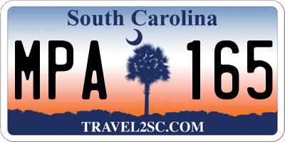 SC license plate MPA165