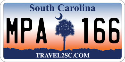 SC license plate MPA166