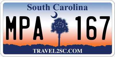 SC license plate MPA167