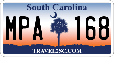 SC license plate MPA168