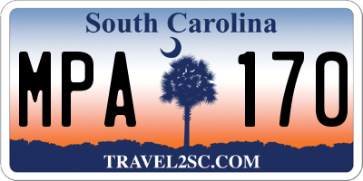 SC license plate MPA170