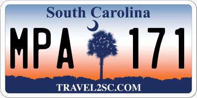 SC license plate MPA171