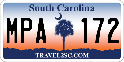 SC license plate MPA172