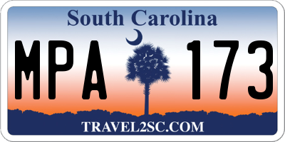 SC license plate MPA173