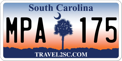 SC license plate MPA175