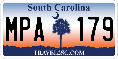 SC license plate MPA179