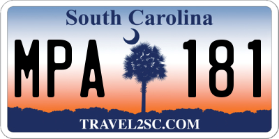 SC license plate MPA181