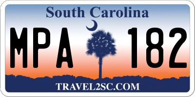 SC license plate MPA182