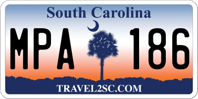 SC license plate MPA186