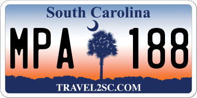 SC license plate MPA188