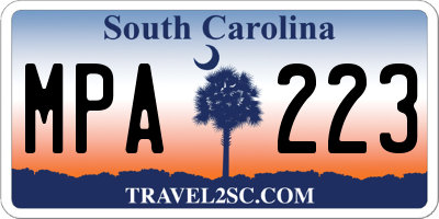 SC license plate MPA223