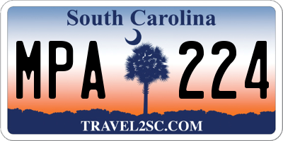 SC license plate MPA224