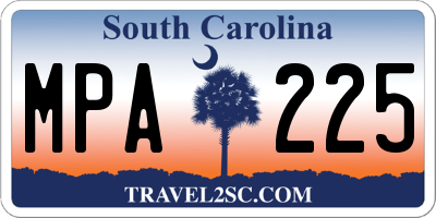 SC license plate MPA225