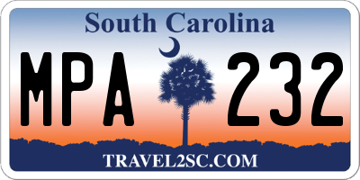 SC license plate MPA232