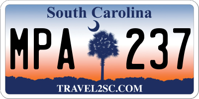 SC license plate MPA237