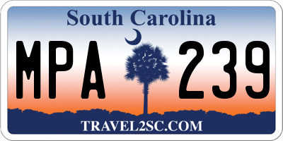 SC license plate MPA239