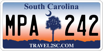 SC license plate MPA242