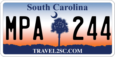 SC license plate MPA244