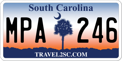 SC license plate MPA246