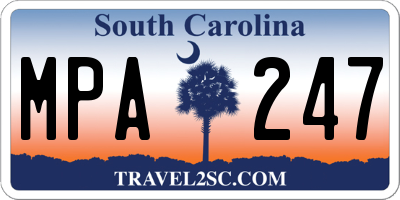 SC license plate MPA247