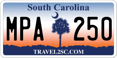 SC license plate MPA250