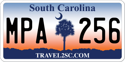 SC license plate MPA256