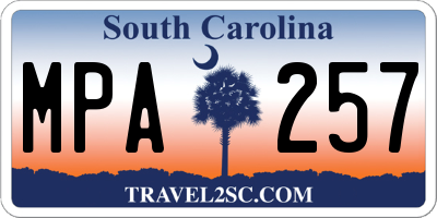 SC license plate MPA257