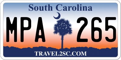 SC license plate MPA265