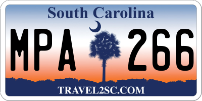 SC license plate MPA266
