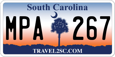 SC license plate MPA267